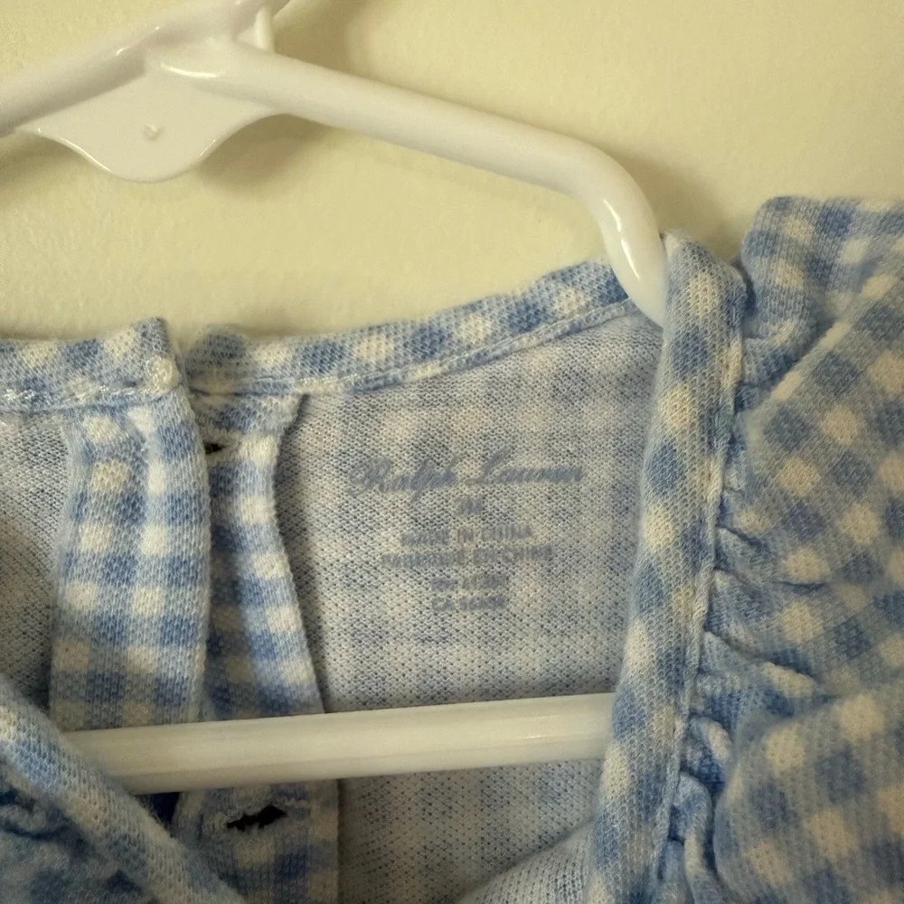 Ralph Lauren Light Blue Checkered Diaper Cover
